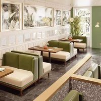 Ensemble de banquettes de restaurant rétro en cuir PU commercial durable à double siège pour bars et restaurants