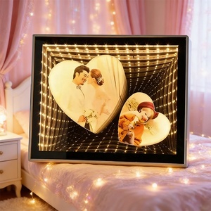 Marco de Fotos con Luz LED de Lujo, Marco de Fotos Mágico 3D con Espejo LED para Sublimación, para Decoración del Hogar y Bodas - Product Image 3