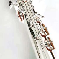 Professional Woodwind Instrument Silver Plated Straight Soprano Saxophone