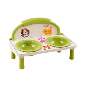 Comedero Doble Elevado para Mascotas de 14 cm para Gatos y Perros con Protección para el Cuello y Bandejas para Comida y Agua - Product Image 1
