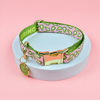 MIDEPET Luxuriöses Weiches Abreißbares Hundehalsband mit Avocado-Print und Personalisiertem ID-Namensschild für Alle Hunderassen & Katzen