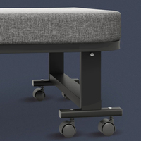 Lit de repos pliable multifonctionnel à 4 sections, cadre métallique robuste et anti-rouille, pliage ultra-compact en quatre parties