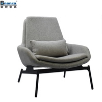 Chaise de luxe en tissu gris argenté, avec coussins arrières, pour bureau, pour loisirs, de styliste