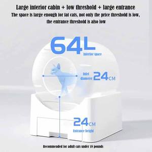 מספר חתולים חכם לבן אבאטורי ניקוי עצמי של אפליקציה עם ניטור בריאות - Product Image 4