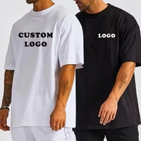 Logo personnalisé en gros T-Shirt homme unisexe poids lourd sérigraphié et DTF graphique T-shirt solide surdimensionné