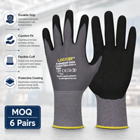 Gants de travail en nitrile certifiés EN388 LOCCEF, revêtement en micro-mousse, tricot sans couture, nylon gris, gants industriels, minimum 6 paires