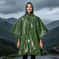 Imperméable d'urgence réfléchissant portable, léger et imperméable pour adultes, randonnée en plein air, camping, survie