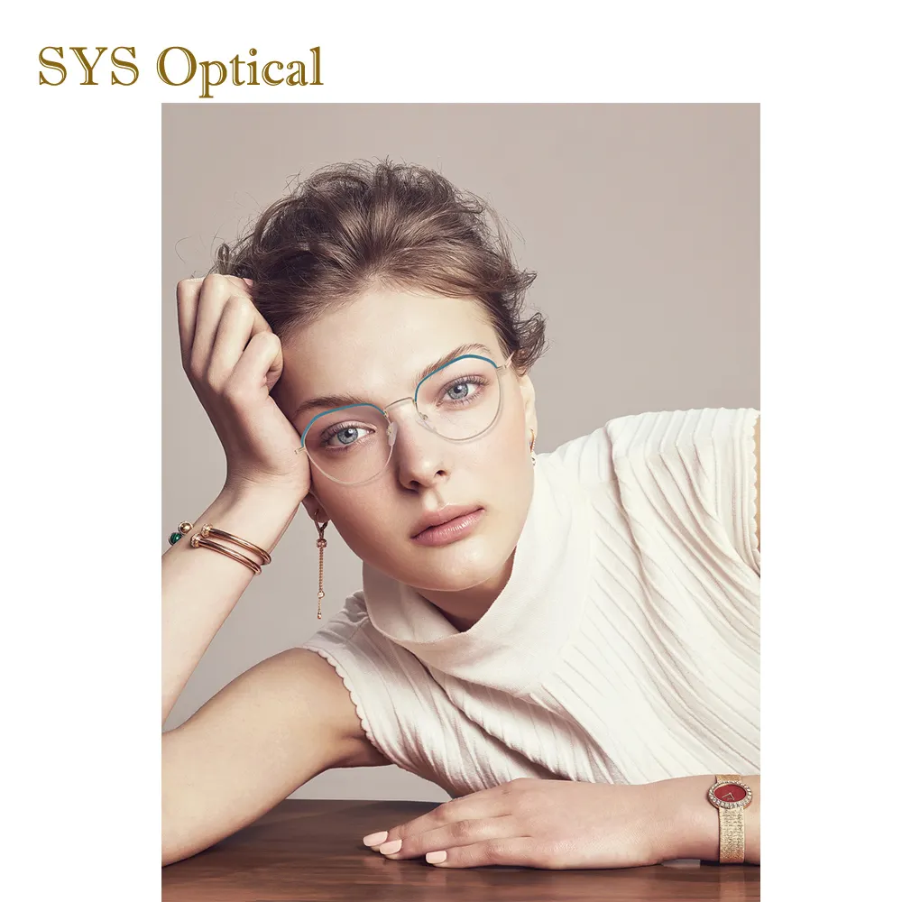 Amazon Hot Selling Items Fashionable Ladies Glasses Metal Optical Frame Eyeglasses