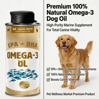 Complément Oméga Professionnel 250ml Napfcheck 100% Naturel pour Peau Saine et Brillante, Soutien Immunitaire et Digestion Sensible pour Chiots et Chiens Seniors