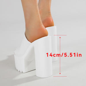 Thin <b>White</b> High <b>Heels</b> Summer Breathable Anti-Slip Comfortable Outdoor Leisure Pumps for Attending Dinners - Product Image 6