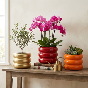 Pot de fleurs en fer minimaliste moderne, jardinière décorative en métal artisanale pour la décoration intérieure, le salon, le jardin, le bureau - Product Image 2