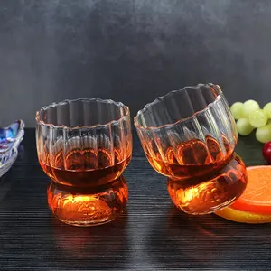 Vasos de cristal para beber con diseño de moda, cristal creativo, a rayas, 2022 ml, venta al por mayor, 300