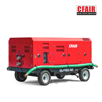 Compresor de Aire Silencioso CFAIR de 1300 CFM y 10.3 BAR, con Motor Diésel Libre de Aceite de Doble Tornillo, Refrigerado por Agua, Motor Alemán, 220V, Portátil, para Uso en Alta Mar