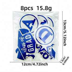 Nouvelle écusson brodé thermocollant sur le thème de la remise des diplômes 2026, forme étoile/lettre, pour badge de toque de licence - Product Image 2