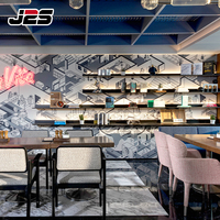Ensemble complet de solutions clés en main pour projets hôteliers de luxe J2S : sièges en cuir commerciaux, tables et chaises en bois pour restaurants