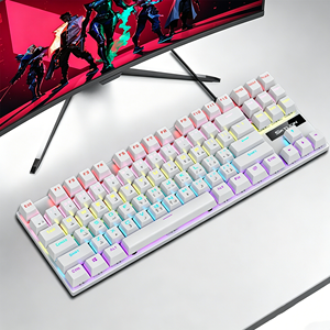 Wired Gaming Keyboard Three Color Splicing Light Up Mechanical Feeling Keyboard Desktop <b>Computer</b> <b>Accessories</b> - Product Image 3