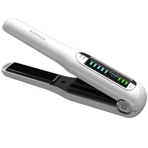 Lisseur de cheveux <span class=keywords><strong>sans</strong></span> <span class=keywords><strong>fil</strong></span> Komex Soft Switch USB rechargeable, mode 2021, affichage LED, contrôle de la température, fer <span class=keywords><strong>plat</strong></span> - Product Image 1