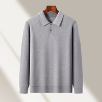 Pull-over thermique à col en laine lyocell tricoté pour homme, automne/hiver, manches longues, couleur unie, polyvalent, discret, léger, style business