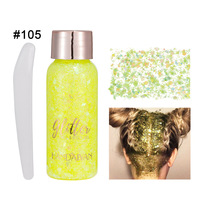 Handaiyan Gel Glitter Shimmer Tahan Air untuk Wajah dan Tubuh, Tahan Lama untuk Riasan Panggung, Payet Mermaid untuk Festival dan Pesta