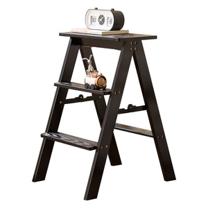 Solid Wood Ladder <b>Stool</b> Multi Function Folding Chair Indoor Home <b>Step</b> <b>Stool</b> Minimalist Design Modern Living Room Furniture - Product Image 5