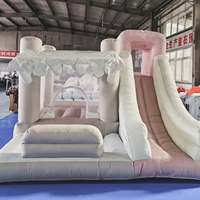Château gonflable personnalisé en tissu Oxford avec toboggan, trampoline, marque QY, 4x4M, thème Bluey