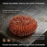 Herramienta de Limpieza Reutilizable de Múltiples Usos, Bola de Alambre de Cobre, Estropajo Resistente para Ollas y Sartenes, Estropajo de Cocina, Removedor de Manchas de Grasa