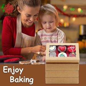 Boîtes en papier kraft avec fenêtre pour gâteaux, desserts, biscuits, pâtisseries, emballage recyclable, impression quadricolore, personnalisable, carton blanc - Product Image 5