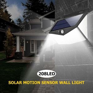 Luz Solar con Sensor para Exteriores, 208 LED Superbrillantes, Ángulo de 270°, Impermeable IP65, para Jardín - Product Image 4