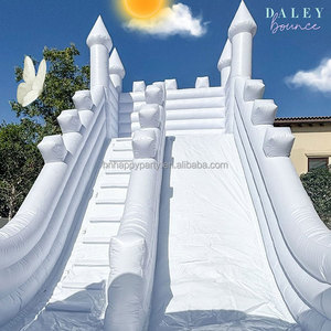 Glissière d'eau blanche gonflable sautant le château plein d'entrain glisse la glissière sèche gonflable pour le toboggan gonflable commercial de piscine - Product Image 4