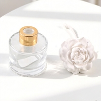 Diffuseur d'huiles essentielles en céramique et plâtre aromatique, fleur en porcelaine, pour décoration intérieure, flacon en verre de 100 ml, parfum d'ambiance