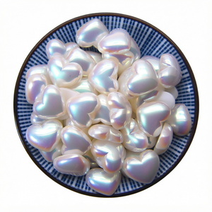 <span class=keywords><strong>Perles</strong></span> synthétiques (créées en laboratoire) <span class=keywords><strong>de</strong></span> qualité AAAAA, style mode, plates, en ABS, en forme <span class=keywords><strong>de</strong></span> cœur à grand trou, en vrac, pour DIY - Product Image 2