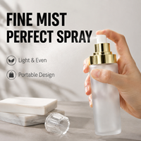 Flacon pulvérisateur anti-goutte en plastique dépoli avec pompe dorée et capuchon octogonal en cristal, rechargeable, vide, pour soins de beauté, soins personnels et usage domestique