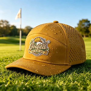 Casquette de baseball structurée à 5 panneaux en velours côtelé imperméable, logo brodé personnalisé, visière plate, réglable, unisexe, fermeture snapback, pour fête - Product Image 3
