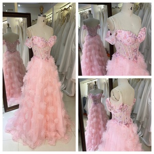 Hot Sale Customizable Plus <strong>Size</strong> Pink Off the Shoulder <strong>Sequin</strong> Tulle Princess <strong>Dress</strong> Graduation Party <strong>Dress</strong> Evening <strong>Dress</strong> - Product Image 4