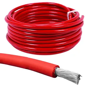 Fabrika kaynağı 12 ölçer silikon tel kırmızı siyah esnek 12 AWG telli kalaylı bakır pil kablo tel