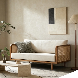 Divano Moderno Minimalista a Due Posti in Velluto Imbottito Rinfrescante Reclinabile per Hotel, Soggiorno, Appartamento, Villa - Product Image 2