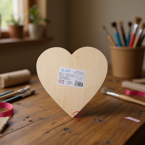 Cuore in legno di compensato Ilan da 25 cm per decorazioni fai da te - Product Image 3