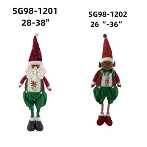Natale decorativo nero pelle <span class=keywords><strong>Santa</strong></span> <span class=keywords><strong>Claus</strong></span> e ElvesChristmas paese colore serie regali finestra - Product Image 2