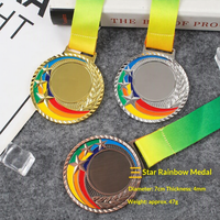 Médaille de récompense créative en alliage de zinc, finition laquée, couleurs or, argent, bronze, logo personnalisé disponible, pour le sport