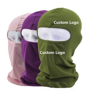 Logotipo personalizado un agujero motocicleta ciclismo casco a prueba de viento transpirable Color sólido Malla tela pasamontañas capucha máscara - Product Image 1