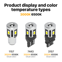 Ampoule de signal lumineux à double point 12V 30W Conception de ventilateur Blanc Jaune Systèmes d'éclairage automobile pour voiture