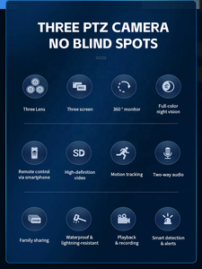 New V380 LED ánh sáng năng lượng mặt trời Máy ảnh ngoài trời 4G 3 ống kính 3ptz CCTV Camera ai theo dõi tầm nhìn ban đêm không dây an ninh máy ảnh báo động âm thanh - Product Image 6