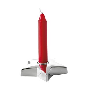 A forma di stella di natale portacandele con candela decorativa - Product Image 1