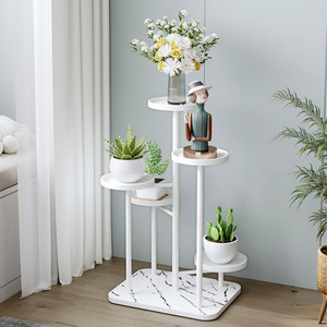 Support à fleurs créatif en métal avec pots, design circulaire autoportant pour la maison, le bureau, l'intérieur et le balcon - Product Image 4
