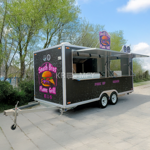 Remolque Móvil Multifuncional Personalizable de Fibra de Vidrio y Aluminio para Café, Perritos Calientes y Comida Rápida con Soporte para Puesto de Hielo - Product Image 3