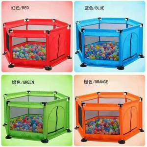 Baby Playpen Blue Fabric Indoor Safety Fence With Basketball Hoop For Infant Toddler Crawling And Walking - Product Image 3