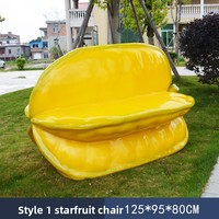 Chaises et tabourets de loisirs en fibre de verre en forme de fruits, sculpture pour les jardins d'enfants et les centres commerciaux - Décoration extérieure, thème végétal fait main