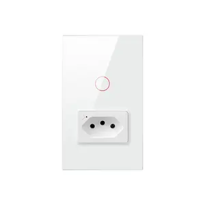 Avatto interruptores e tomada de parede sem fio, interruptores padrão brasileiro 100-240v tuya wifi smart home e funciona com alexa e google home