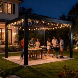 Kits de <span class=keywords><strong>pergola</strong></span> 3x3 3x4 3x5 3x6 4x3 4x4 4x5 4x6 5x3 <span class=keywords><strong>5x4</strong></span> <span class=keywords><strong>Pergola</strong></span> en aluminium motorisée bioclimatique à lames orientables avec écran - Product Image 6