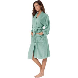 SIORO Women Terry Cloth Bath Robe Long Sleeve Soft Cotton Plush Kimono <b>Wrap</b> With Pockets Spa Sleepwear - Product Image 3
